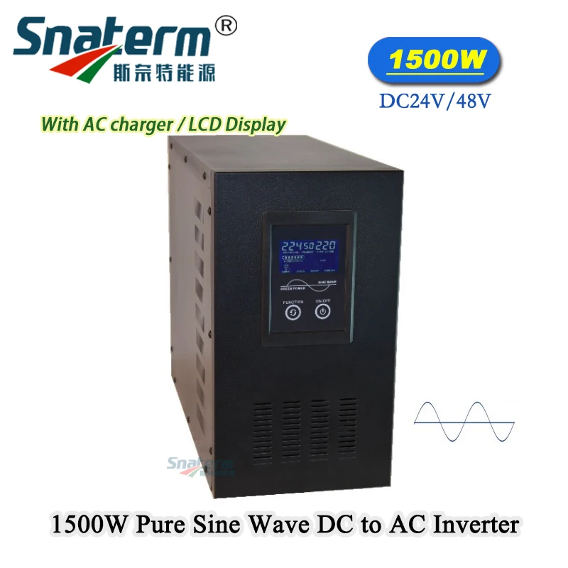 1500Watts Solar Grid off Inverter DC24V/48V to 220/110VAC,50/60HZ dc to ac ups Inverter with Pure sine Wave Power Converter
1500Watts Solar Grid off Inverter DC24V/48V to 220/110VAC,50/60HZ dc to ac ups Inverter with Pure sine Wave Power Converter