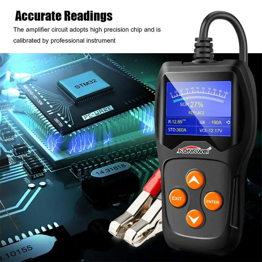 For KONNWEI KW600 Battery Tester Universal 12V Car Motorcycle Battery Detector
For KONNWEI KW600 Battery Tester Universal 12V Car Motorcycle Battery Detector