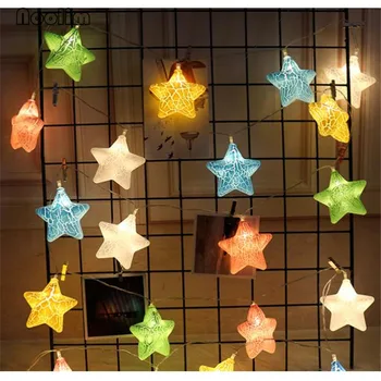 10/20 LED Handmade Iron Wire Five-pointed Star String Lights LED Fairy Lights Christmas Wedding Festival decoration Lights
10/20 LED Handmade Iron Wire Five-pointed Star String Lights LED Fairy Lights Christmas Wedding Festival decoration Lights