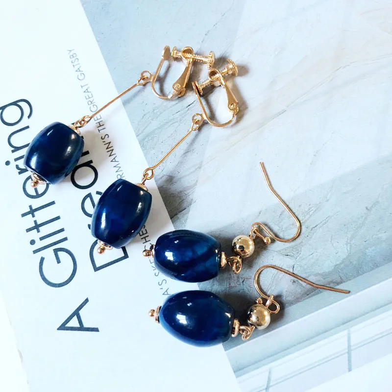 Free Shipping New Navy Blue Natural Stone Sweet Design Earring 
Free Shipping New Navy Blue Natural Stone Sweet Design Earring