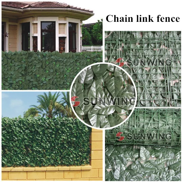 Image 12 Sqm 4 rolls 1M*3M artificial fence covering Fake Plants Banyan Leaf Chain Link Fence Artificial Fence Hedge G0602B003C