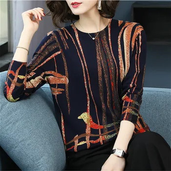 Elegant Sweater Women Luxury Brand Design Long-sleeve Loose Striped Printed Sweaters Knitted Pullovers Tops Jumper Feminino New
Elegant Sweater Women Luxury Brand Design Long-sleeve Loose Striped Printed Sweaters Knitted Pullovers Tops Jumper Feminino New