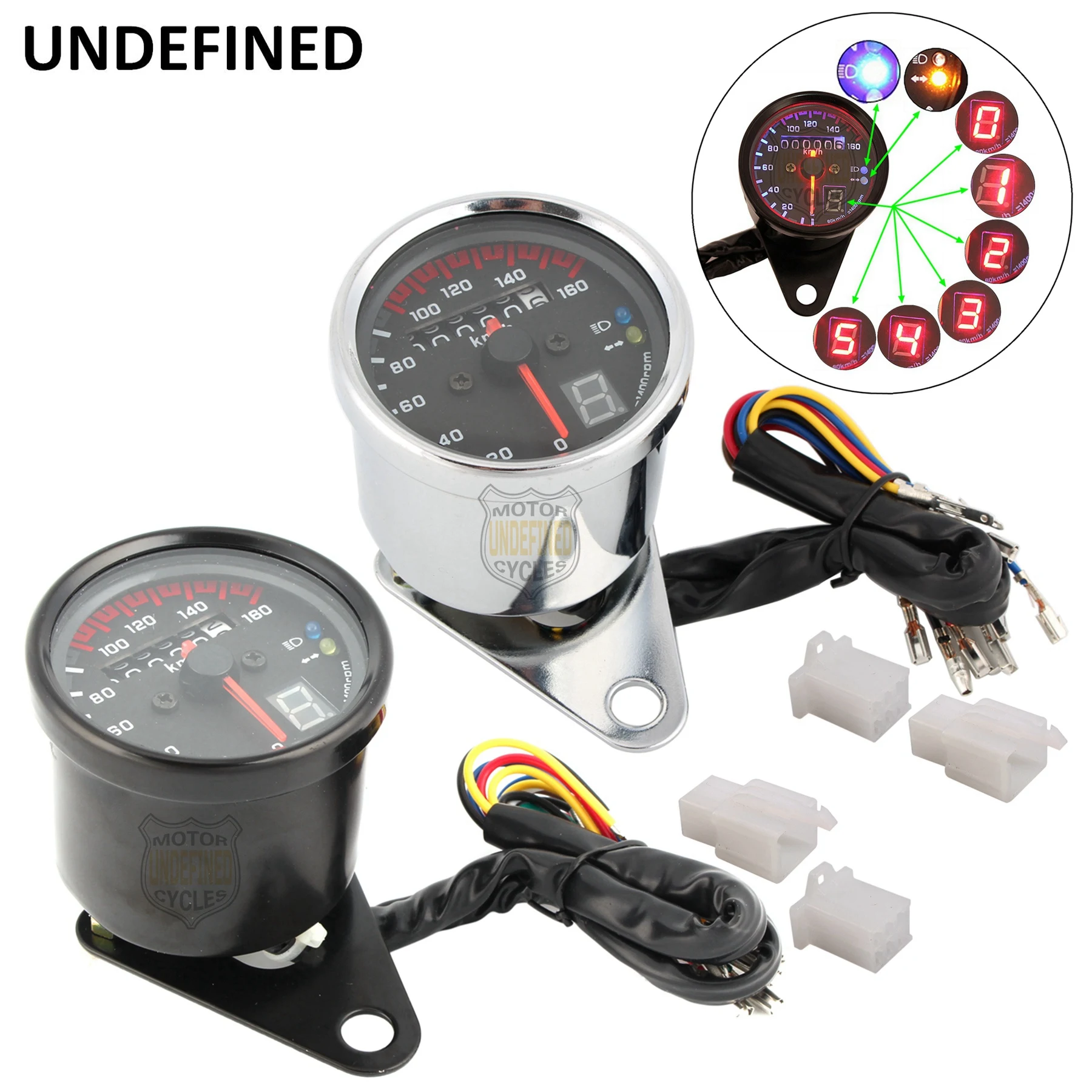 Universal Speedometer Motorcycle DC 12V Gauges Odometer Hour Meter KMH Gauge LED Backlight Custom for Honda Yamaha Suzuki Etc
Universal Speedometer Motorcycle DC 12V Gauges Odometer Hour Meter KMH Gauge LED Backlight Custom for Honda Yamaha Suzuki Etc