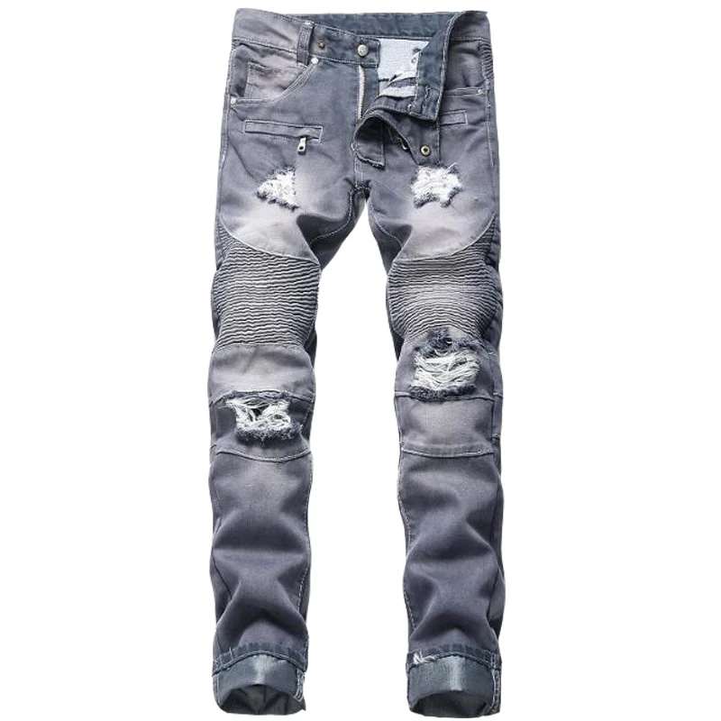 JEWUTO 2019 Men jeans Brand High quality hole straight moto biker jeans men Denim Pants Jeans For Men black blue
JEWUTO 2019 Men jeans Brand High quality hole straight moto biker jeans men Denim Pants Jeans For Men black blue