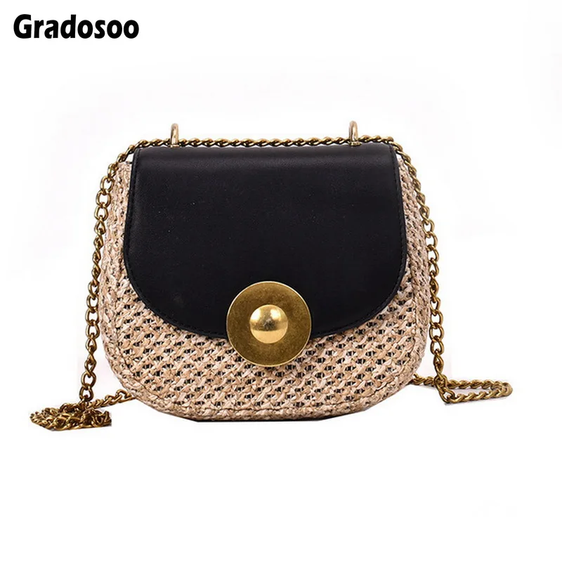 Gradosoo Straw Weave Saddle Bags Women Chain Design Small Bags Female Summer Bags For Women 2019 New Fashion Shoulder Bag LBF473
Gradosoo Straw Weave Saddle Bags Women Chain Design Small Bags Female Summer Bags For Women 2019 New Fashion Shoulder Bag LBF473