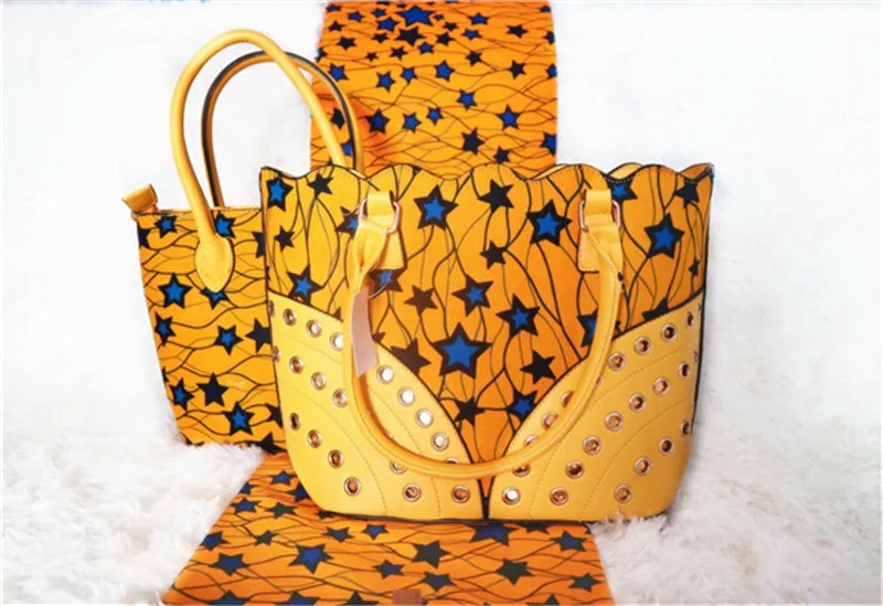 3pcs/sets African Ankara 100%cotton yellow star wax print fabric match women big handbag purse sets hottest 6yds/lot GL95-13
3pcs/sets African Ankara 100%cotton yellow star wax print fabric match women big handbag purse sets hottest 6yds/lot GL95-13
