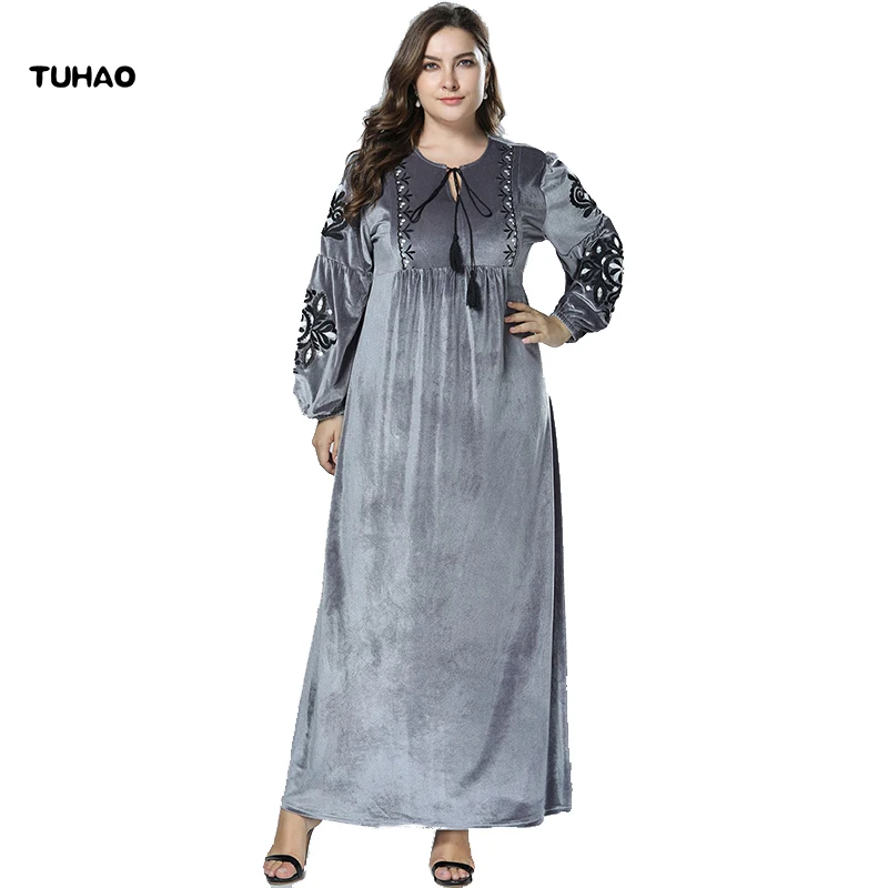 TUHAO Plus Size 4XL 3XL Elegant Muslim Abaya Velvet Dress Beading Long Robes Kimono Arabic Vintage Retro Party Dresses ZZL
TUHAO Plus Size 4XL 3XL Elegant Muslim Abaya Velvet Dress Beading Long Robes Kimono Arabic Vintage Retro Party Dresses ZZL