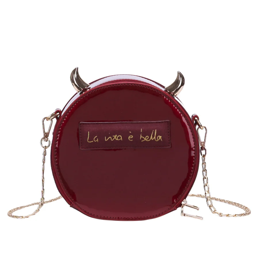 Fashion Dazzling Patent Leather Round Devil Horn Girl's Chain Shoulder Bag Ladies Crosssbody Mini Messenger Bag For Women Flap
Fashion Dazzling Patent Leather Round Devil Horn Girl's Chain Shoulder Bag Ladies Crosssbody Mini Messenger Bag For Women Flap