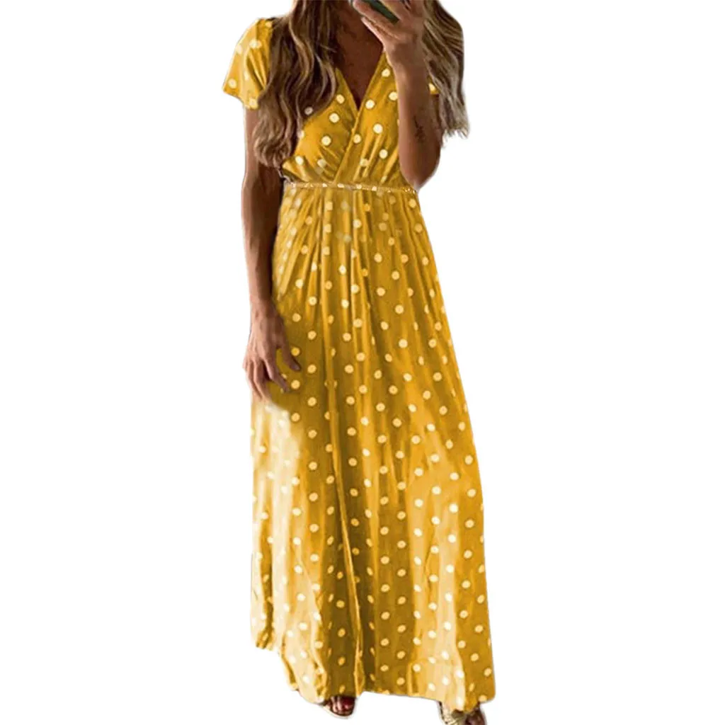 2019 MAXIORILL New платье Women's Bohemian Polka Dot Print Short Sleeve Dress Maxi Dress Wholesale Free shiping T44
2019 MAXIORILL New платье Women's Bohemian Polka Dot Print Short Sleeve Dress Maxi Dress Wholesale Free shiping T44