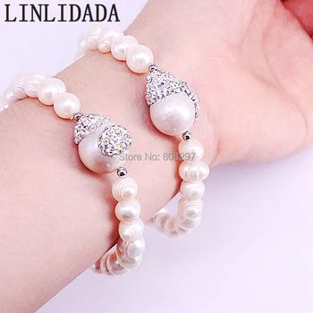 5Pcs Pave Crystal Natural White Pearl Connectors with Pearl Beads Stretch Bracelet Fashion Woman Jewelry
5Pcs Pave Crystal Natural White Pearl Connectors with Pearl Beads Stretch Bracelet Fashion Woman Jewelry