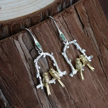 FNJ Double Bird Earrings 925 Silver Original S925 Sterling Silver Drop Earring for Women Jewelry Green Cubic Zircon
FNJ Double Bird Earrings 925 Silver Original S925 Sterling Silver Drop Earring for Women Jewelry Green Cubic Zircon