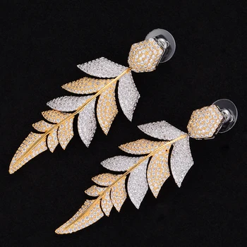 Jimbora Leaves Shape Cubic Zirconia Geometric Engagement Dangle Earrings Jewelry For Women
Jimbora Leaves Shape Cubic Zirconia Geometric Engagement Dangle Earrings Jewelry For Women