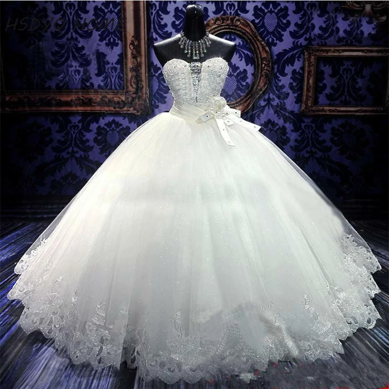 Cheap 2016 Wedding Dresses with Ball Gown Luxury Crystals Sweep Train Beaded White Ivory Lace Up Back Bridal
Cheap 2016 Wedding Dresses with Ball Gown Luxury Crystals Sweep Train Beaded White Ivory Lace Up Back Bridal