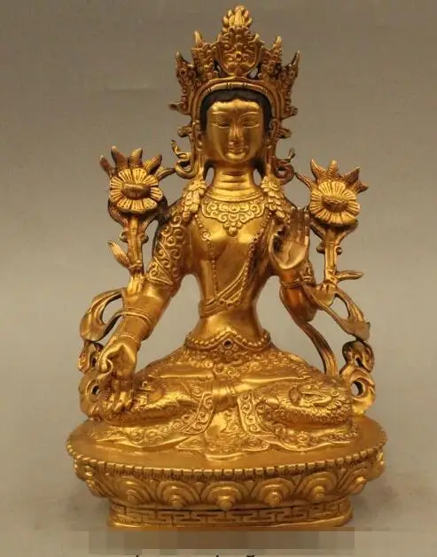 S5507 8" China Chinese Buddhism Bronze 24K Gold Seat White Tara Goddess Buddha Statue
S5507 8" China Chinese Buddhism Bronze 24K Gold Seat White Tara Goddess Buddha Statue
