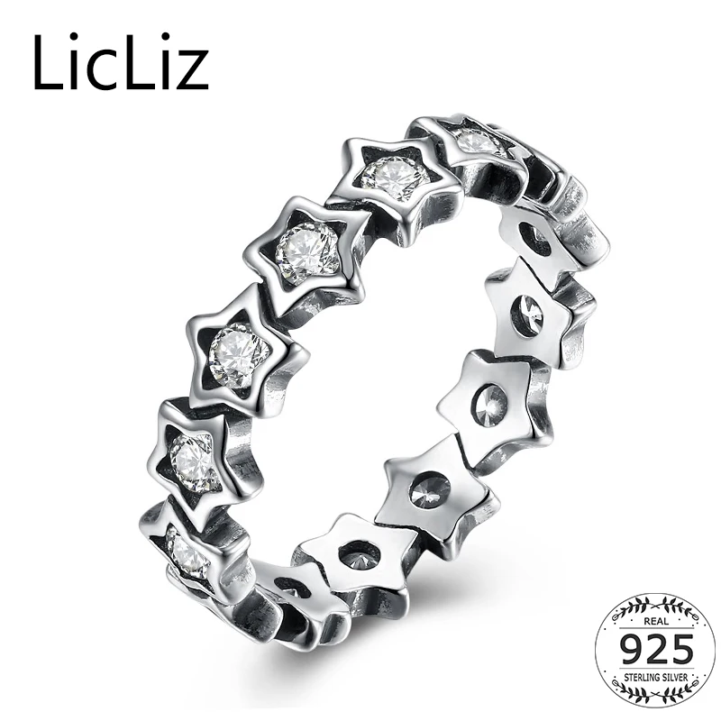 LicLiz Fashion 925 Sterling Silver Star Pentagram CZ Crystal Eternity Ring for Women Engagement Wedding Ring Band Jewelry LR0609
LicLiz Fashion 925 Sterling Silver Star Pentagram CZ Crystal Eternity Ring for Women Engagement Wedding Ring Band Jewelry LR0609