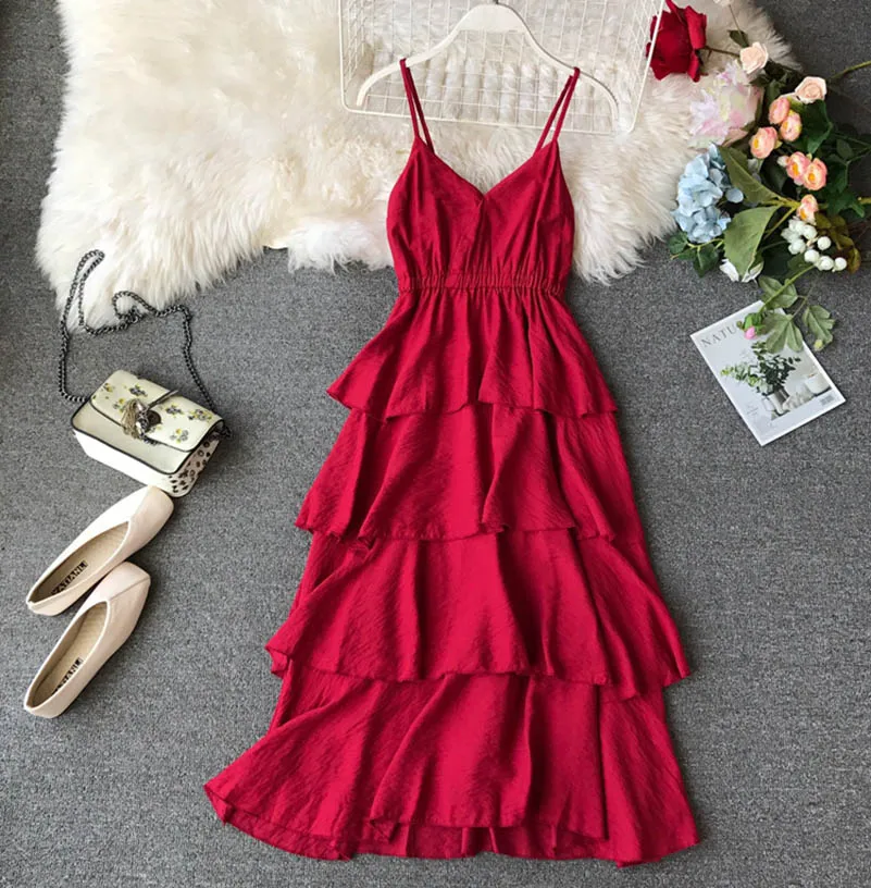 NiceMix 2019 summer spring new women V-neck sling high waist layer ruffles ball gown dress female elegant chiffon tiered dresses
NiceMix 2019 summer spring new women V-neck sling high waist layer ruffles ball gown dress female elegant chiffon tiered dresses