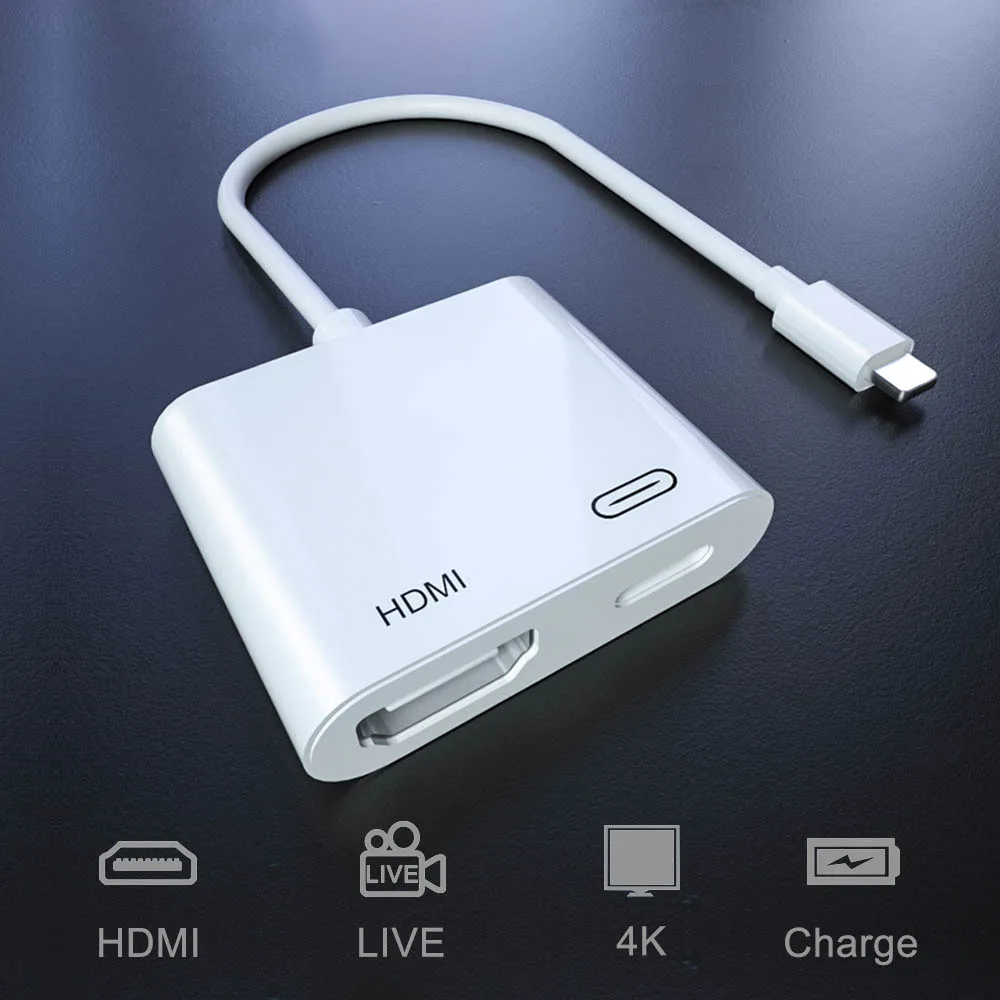 Adapter for Lightning to HDMI Digital AV Charge Converter 4K Connector Up to 1080P HD for iPhone X/XR/8P/6/6S/7/7P/iPad Pro/iPod
Adapter for Lightning to HDMI Digital AV Charge Converter 4K Connector Up to 1080P HD for iPhone X/XR/8P/6/6S/7/7P/iPad Pro/iPod