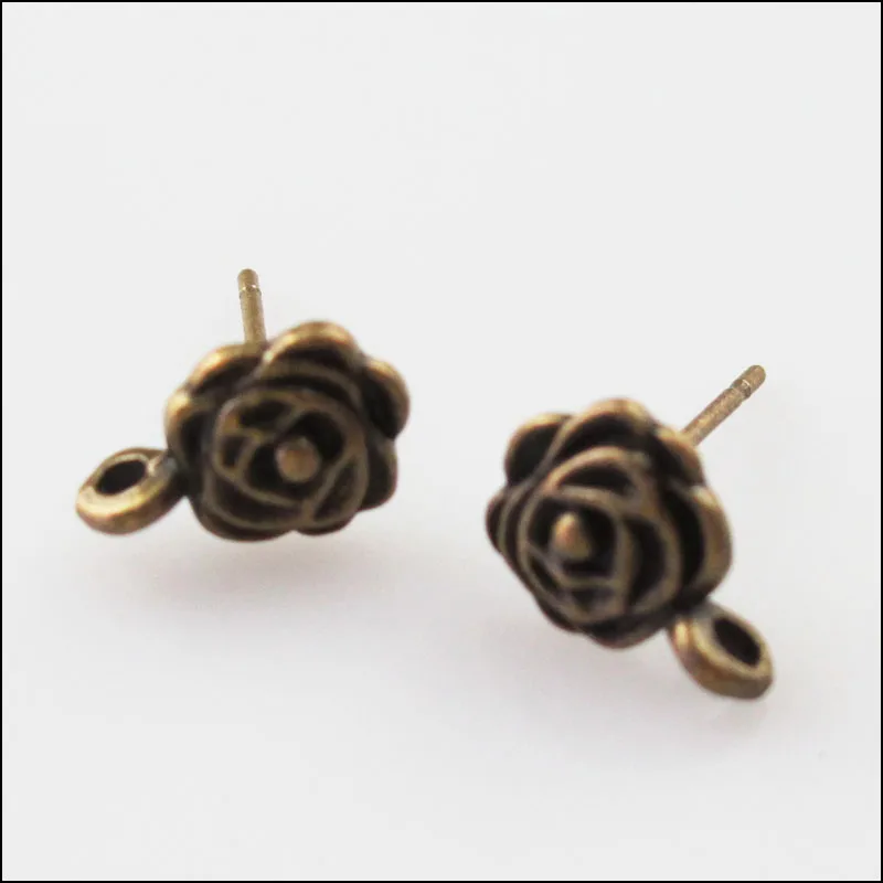 Fashion 12Pcs Anqtiqued Bronze Tone Rose Flower Earrings Studs With Loop Findings
Fashion 12Pcs Anqtiqued Bronze Tone Rose Flower Earrings Studs With Loop Findings
