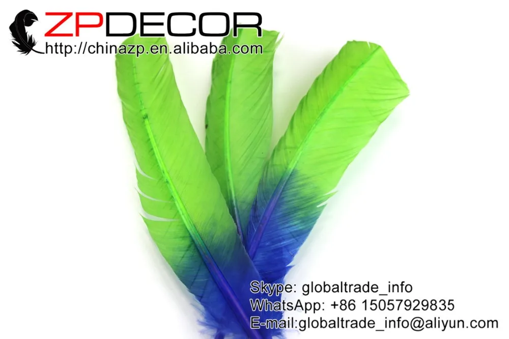 Blue and Purple Wild Turkey Wing Feather (5)