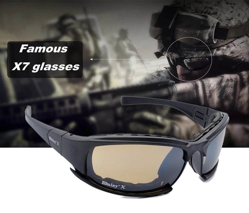 Military Goggles Sunglasses With 4 Lens Original Box Men Shooting Eyewear