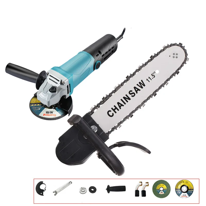 NEW 6 Speed Adjustable Electric Change Angle Grinder 980W 220V and 11.5" Chainsaw Woodworking Cutting Bracket | Инструменты