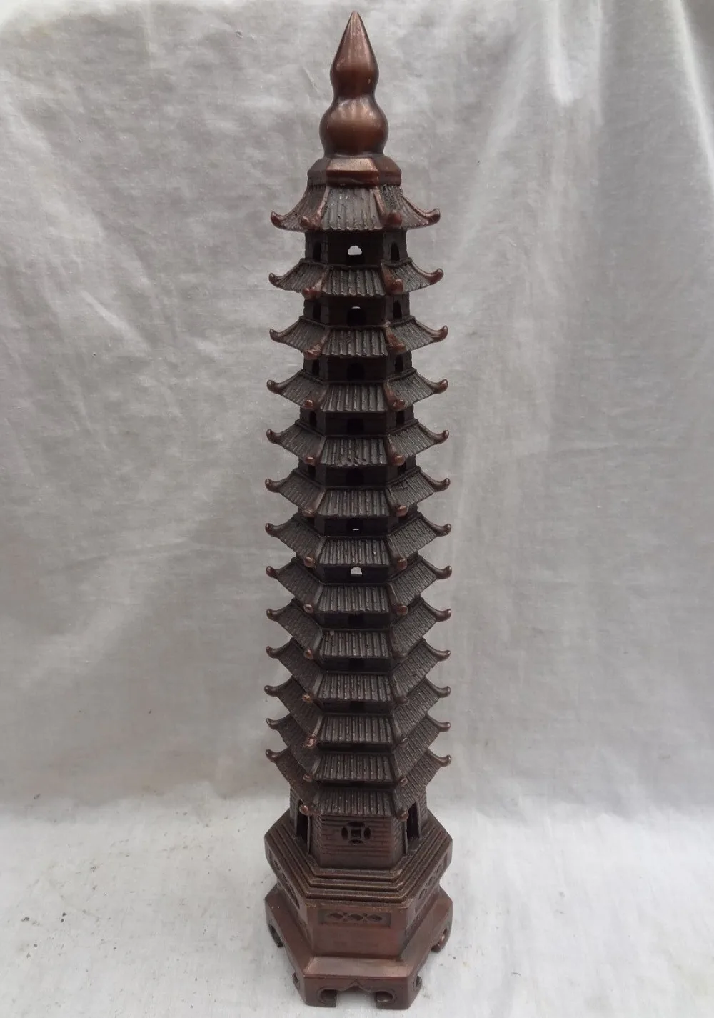 16" Chinese Pure Bronze Buddhism Pagoda of Cultural Prosperity Set Pagodo Stupa
16" Chinese Pure Bronze Buddhism Pagoda of Cultural Prosperity Set Pagodo Stupa