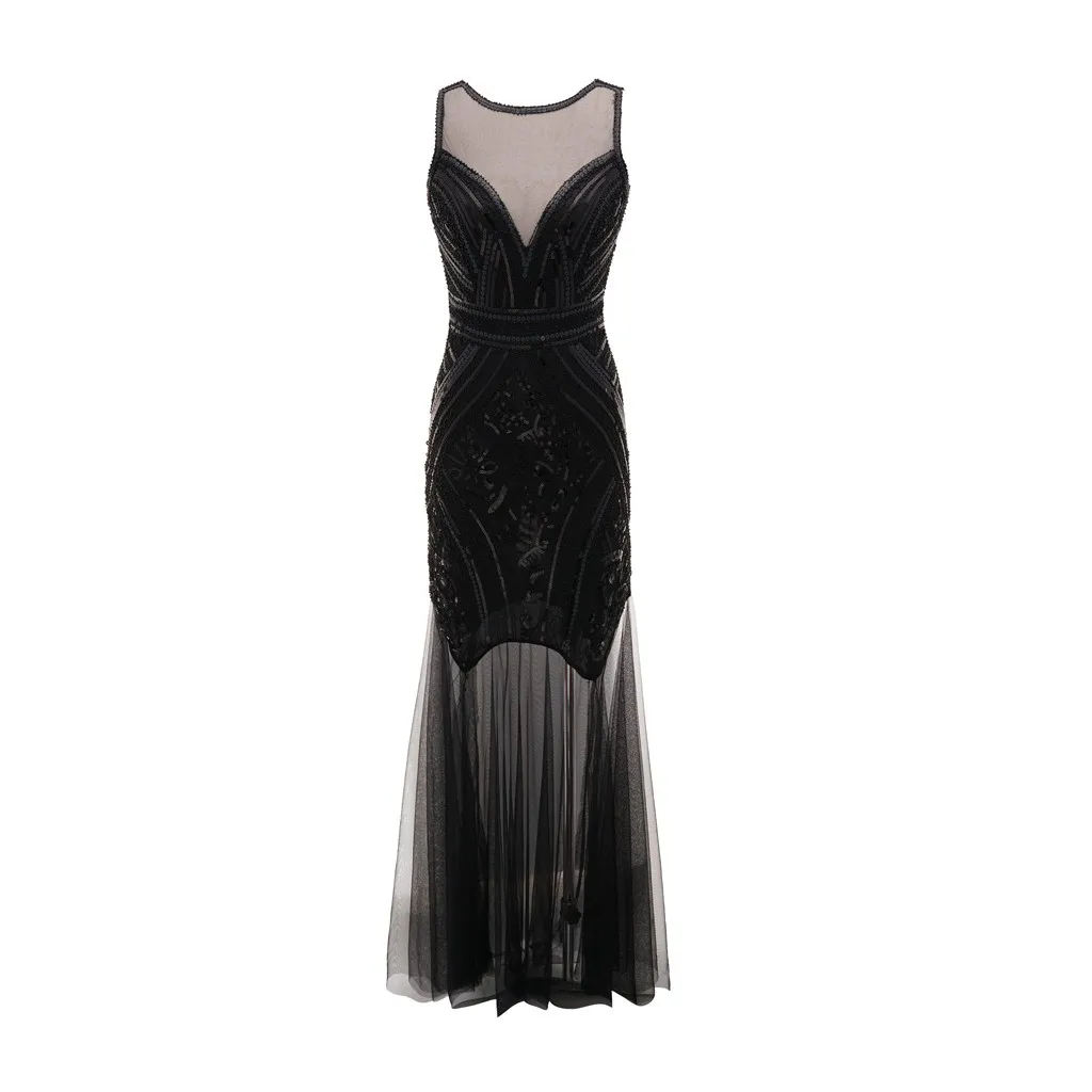 dresses woman 2018 Women Vintage Sexy Perspective Deep V Neck Bead Sequin Party Flapper Dress dress Vestidos De Festa
dresses woman 2018 Women Vintage Sexy Perspective Deep V Neck Bead Sequin Party Flapper Dress dress Vestidos De Festa