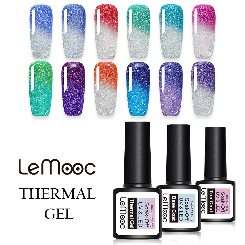 LEMOOC 8ml Thermal Rainbow Nail Gel Polish Shimmer Holographic Gel Varnish Temperature Color Changing Soak Off UV Nail Art Gel
LEMOOC 8ml Thermal Rainbow Nail Gel Polish Shimmer Holographic Gel Varnish Temperature Color Changing Soak Off UV Nail Art Gel
