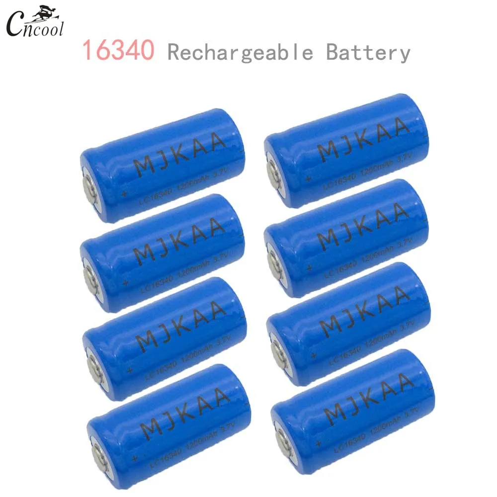 8pcs/lot 16340 1200mah Rechargeable Battery CR123A 3.7V 16340 1200mAh Rechargeable li-ion Batteries for drop shipping
8pcs/lot 16340 1200mah Rechargeable Battery CR123A 3.7V 16340 1200mAh Rechargeable li-ion Batteries for drop shipping