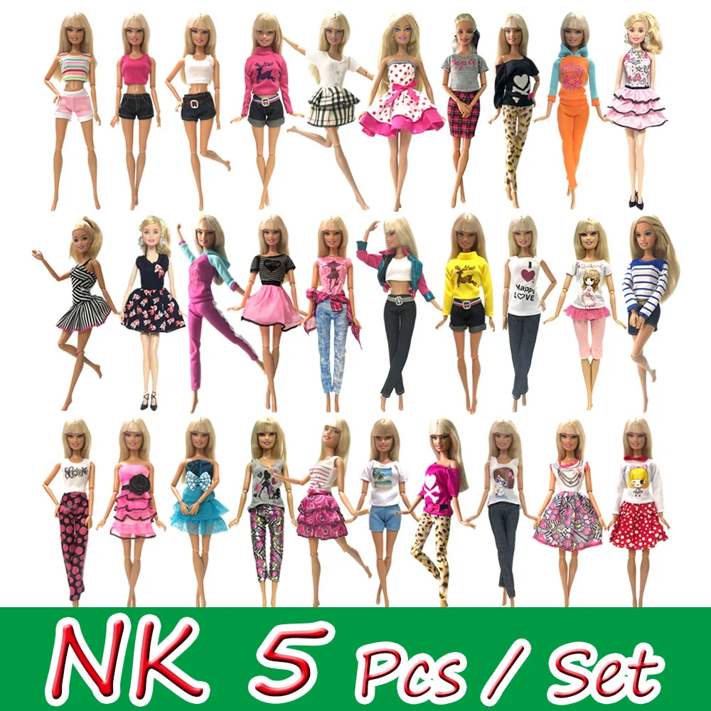 NK 5 Pcs/Set Princess Doll Dress Noble Gown For Barbie Doll Accessories Fashion Design Outfit Best Gift Girl' Doll Toys JJ
NK 5 Pcs/Set Princess Doll Dress Noble Gown For Barbie Doll Accessories Fashion Design Outfit Best Gift Girl' Doll Toys JJ