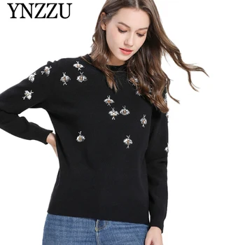 YNZZU Vintage Bee beading long sleeve Women sweater 2019 Autumn Winter Loose Round neck knit tops Black Pullovers Sweater YT658
YNZZU Vintage Bee beading long sleeve Women sweater 2019 Autumn Winter Loose Round neck knit tops Black Pullovers Sweater YT658