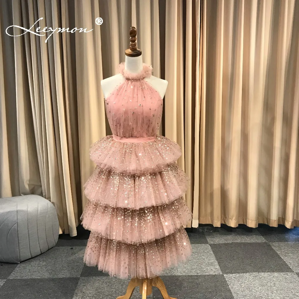 2019 New Pink Glitter Halter Prom Dresses Sleeveless Prom Gowns Robe De Soiree Formal Dress Long Dress Tiered Dress Zipper Back
2019 New Pink Glitter Halter Prom Dresses Sleeveless Prom Gowns Robe De Soiree Formal Dress Long Dress Tiered Dress Zipper Back