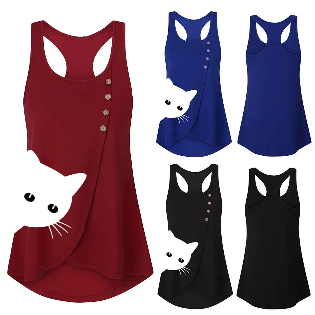 Women Summer Print Button Shirt Sleeveless Vest Tank Casual Tops Blouse Roupas Feminina Women Tank Top Cropped Feminino Hot Sale
Women Summer Print Button Shirt Sleeveless Vest Tank Casual Tops Blouse Roupas Feminina Women Tank Top Cropped Feminino Hot Sale