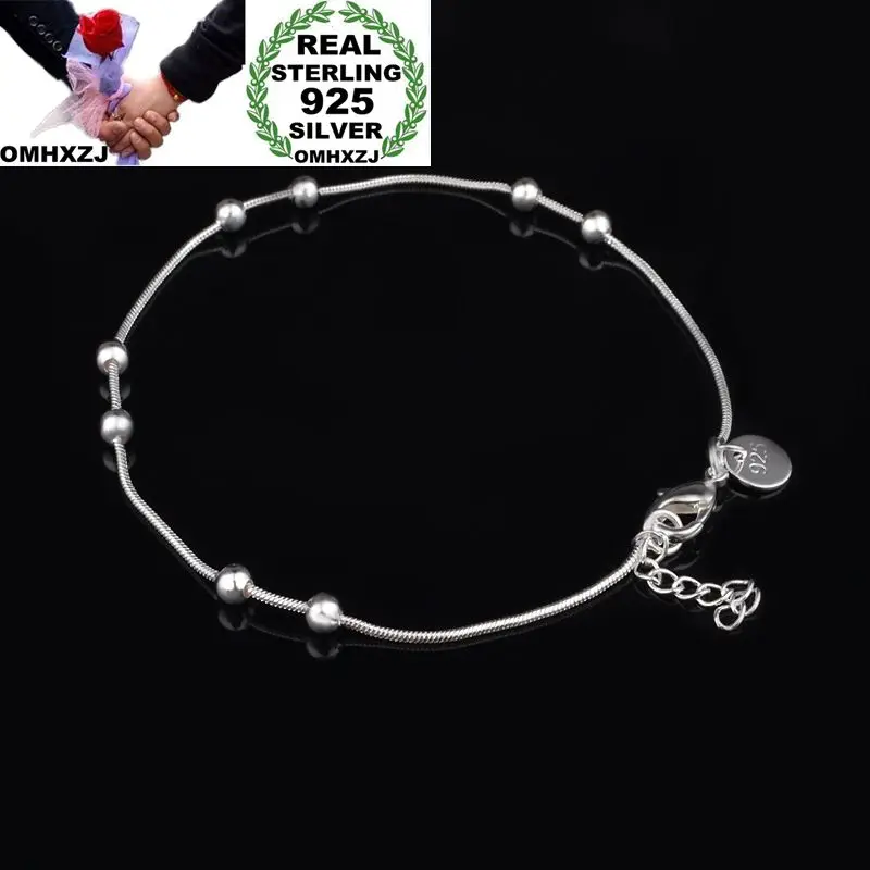 OMHXZJ Wholesale Personality Fashion OL Woman Girl Party Wedding Gift Silver Round Beads Chain 925 Sterling Silver Bracelet BR25
OMHXZJ Wholesale Personality Fashion OL Woman Girl Party Wedding Gift Silver Round Beads Chain 925 Sterling Silver Bracelet BR25