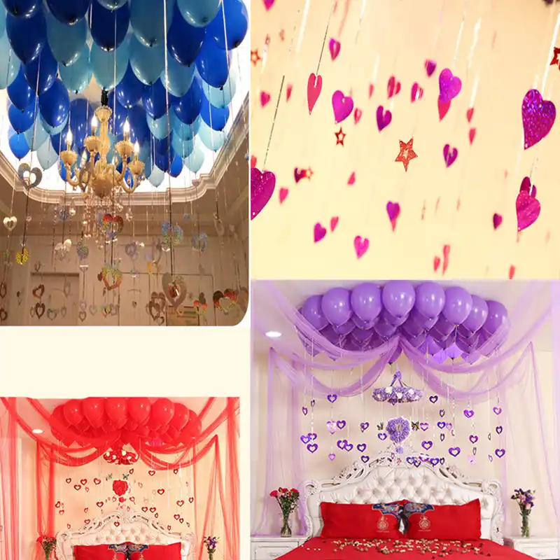1 Set Wedding Decor 100pcs Pearl Latex Balloons With Heart Drop Ceiling Ball Ornaments Birthday Party Valentine S Day Decoration
