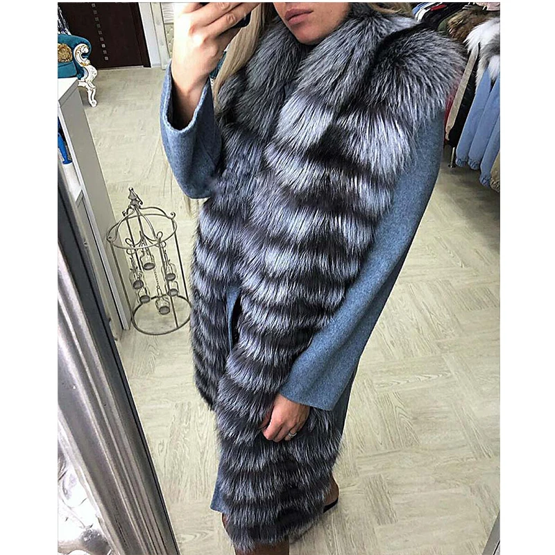 FURSARCAR Detachable Silver Fox Fur Collar Real Fur Coat Winter Natural Fur Coats Long 2018 Luxurious Casual Woolen Coat Women
FURSARCAR Detachable Silver Fox Fur Collar Real Fur Coat Winter Natural Fur Coats Long 2018 Luxurious Casual Woolen Coat Women