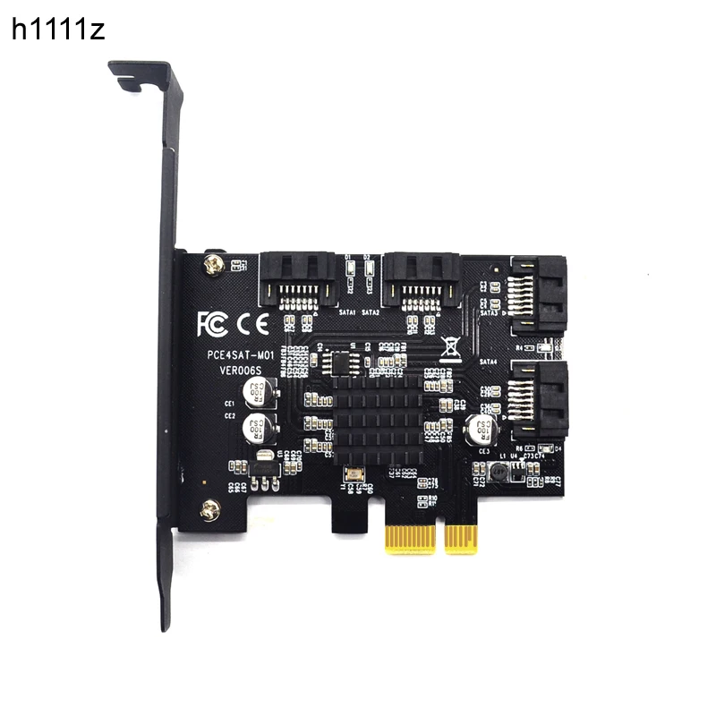 4 Ports SATA 6G PCI Express Controller Card PCI-e To III 3.0 Converter Support Low Profile Bracket SATA3 W/ 88SE9215 chip | Компьютеры и