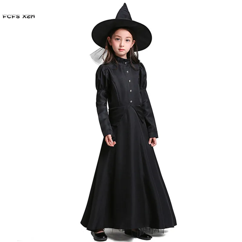 S-L Girls Black Witch Robes Cosplays Kids Children Halloween Sorceress Costumes Carnival Purim stage show Masquerade party dress
S-L Girls Black Witch Robes Cosplays Kids Children Halloween Sorceress Costumes Carnival Purim stage show Masquerade party dress