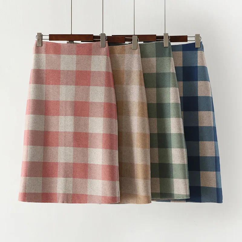 Autumn Winter Vintage Women Plaid Skirt High Waist Split Woolen Skirt Female Empire A Line Skirt All Match Midi Long Skirts 1225
Autumn Winter Vintage Women Plaid Skirt High Waist Split Woolen Skirt Female Empire A Line Skirt All Match Midi Long Skirts 1225