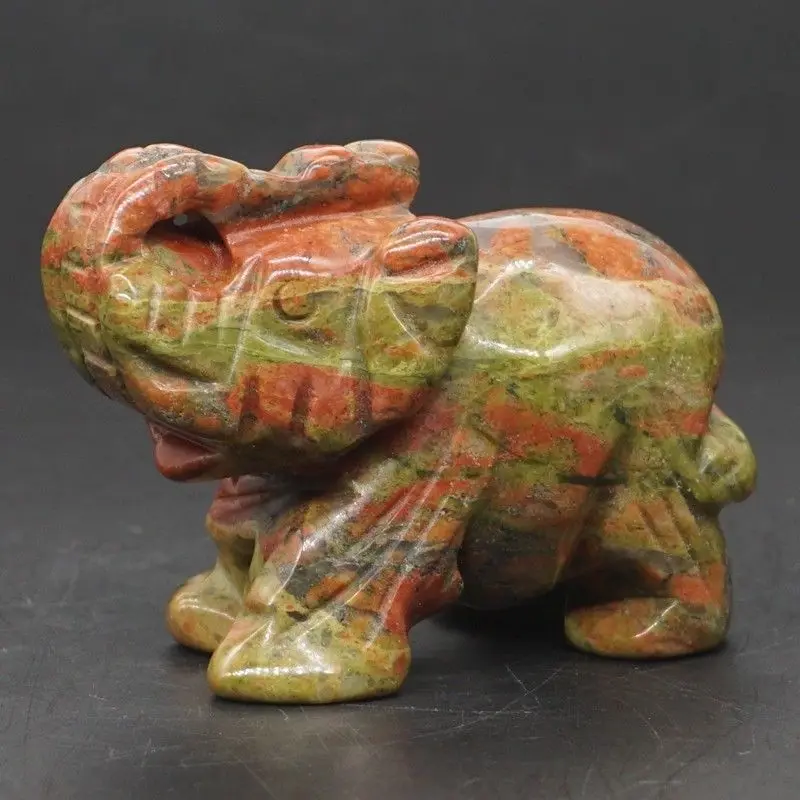 Elephant Figurines Craft Carved Natural Stone Unakite Mini Animal Statue Decor Chakra Healing 2 Inch
Elephant Figurines Craft Carved Natural Stone Unakite Mini Animal Statue Decor Chakra Healing 2 Inch