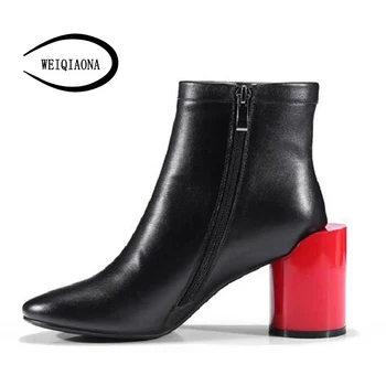 WEIQIAONA Women's Genuine Leather Cowhide New Fashion Personalized boots Strange Style Red chunky heel boots female boots
WEIQIAONA Women's Genuine Leather Cowhide New Fashion Personalized boots Strange Style Red chunky heel boots female boots