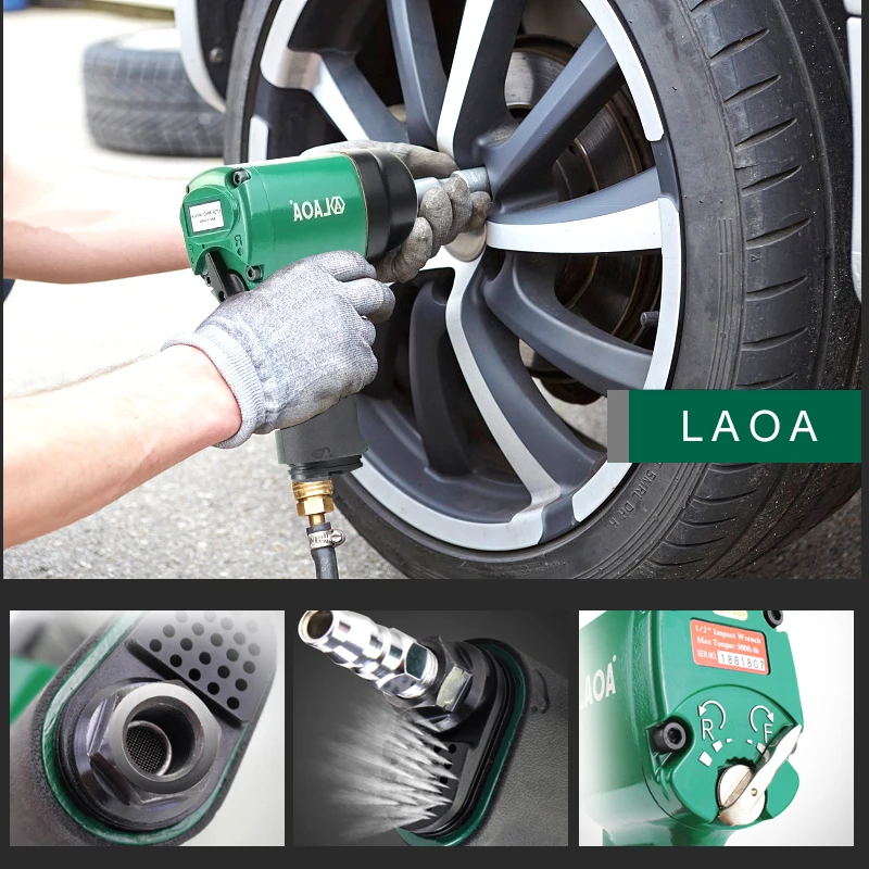 LAOA 800Nm Pneumatic Torque Wrench 1/2" Aluminum Impact Wrench Forward and Reverse Speed Adjustable Air Spanner
LAOA 800Nm Pneumatic Torque Wrench 1/2" Aluminum Impact Wrench Forward and Reverse Speed Adjustable Air Spanner