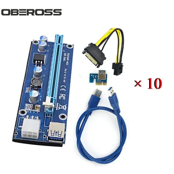10pcs/lot 006C USB 3.0 PCI-E Express 1X to 16x Extender Riser Adapter Card SATA 15pin Male to 6pin Power Cable for Bitcoin Miner
10pcs/lot 006C USB 3.0 PCI-E Express 1X to 16x Extender Riser Adapter Card SATA 15pin Male to 6pin Power Cable for Bitcoin Miner