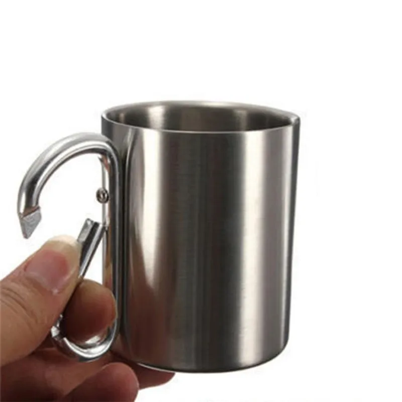 220ml Stainless Steel Outdoor Camp water Cup Camping Carabiner with Hook Double layer Bear coffee Mug cups Classic drinking cup
220ml Stainless Steel Outdoor Camp water Cup Camping Carabiner with Hook Double layer Bear coffee Mug cups Classic drinking cup