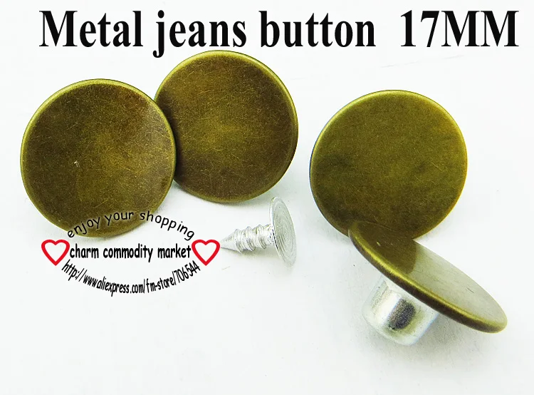 17MM metal trousers bronze tone jeans button 30PCS sewing clothes accessories decorative brand jean buttons JMB-113
17MM metal trousers bronze tone jeans button 30PCS sewing clothes accessories decorative brand jean buttons JMB-113