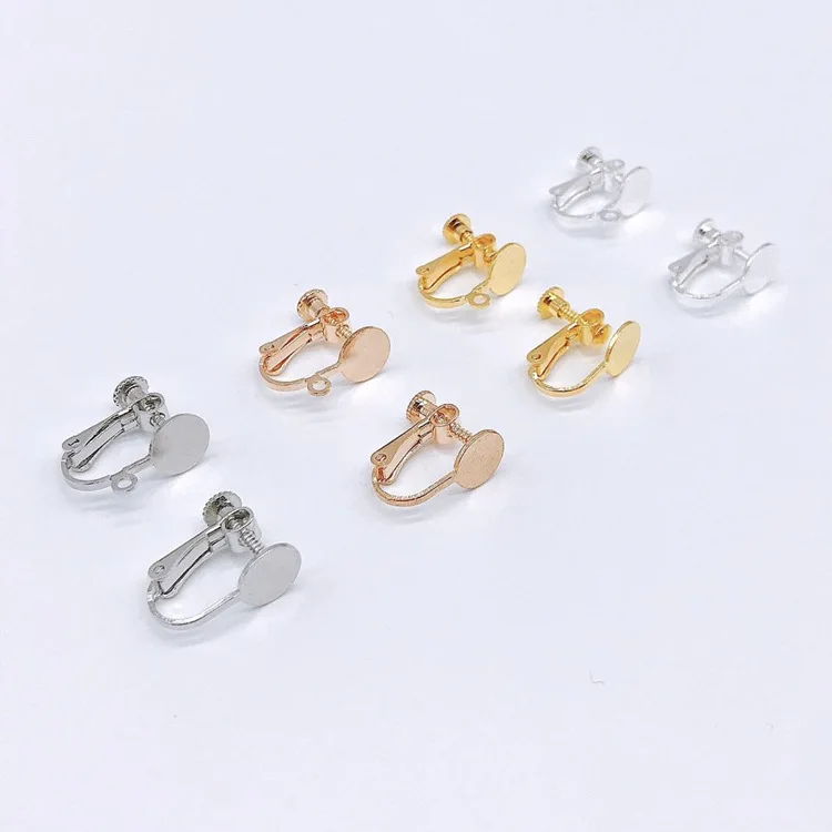50 PCS 14*16.7mm Metal Copper Ear Clip 8mm Flat Base Setting 4 Colors Plated No Ear Hole Spiral Ear clip For Jewelry Making
50 PCS 14*16.7mm Metal Copper Ear Clip 8mm Flat Base Setting 4 Colors Plated No Ear Hole Spiral Ear clip For Jewelry Making