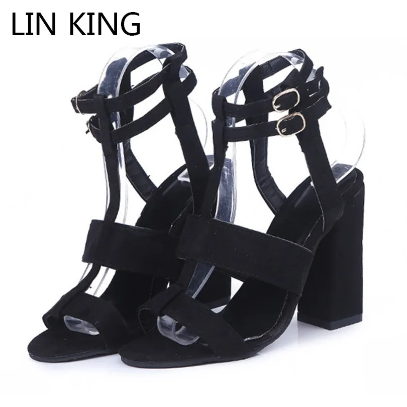 LIN KING Sexy T-Strap High Heel Women's Sandals Retro Thick Sole Buckle Gladiator Sandals Square Heel Summer Sandalias Big Size
LIN KING Sexy T-Strap High Heel Women's Sandals Retro Thick Sole Buckle Gladiator Sandals Square Heel Summer Sandalias Big Size