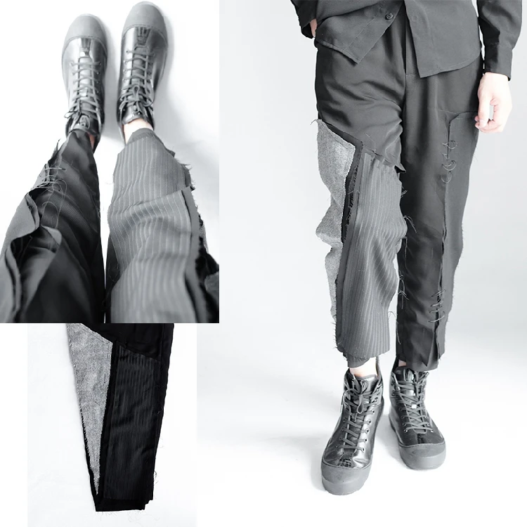 27-40!! Custom men's trousers 2018 Men's casual broken pants stitched striped original 9 High quality male pants.
27-40!! Custom men's trousers 2018 Men's casual broken pants stitched striped original 9 High quality male pants.