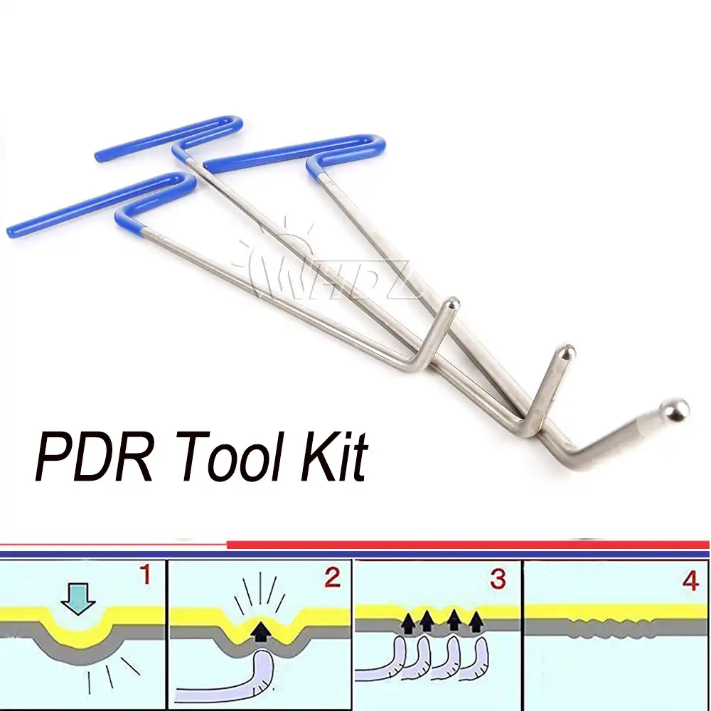 3PCS Body Dent Removal Car Rod Tools Kit Hail and Door Ding Repair