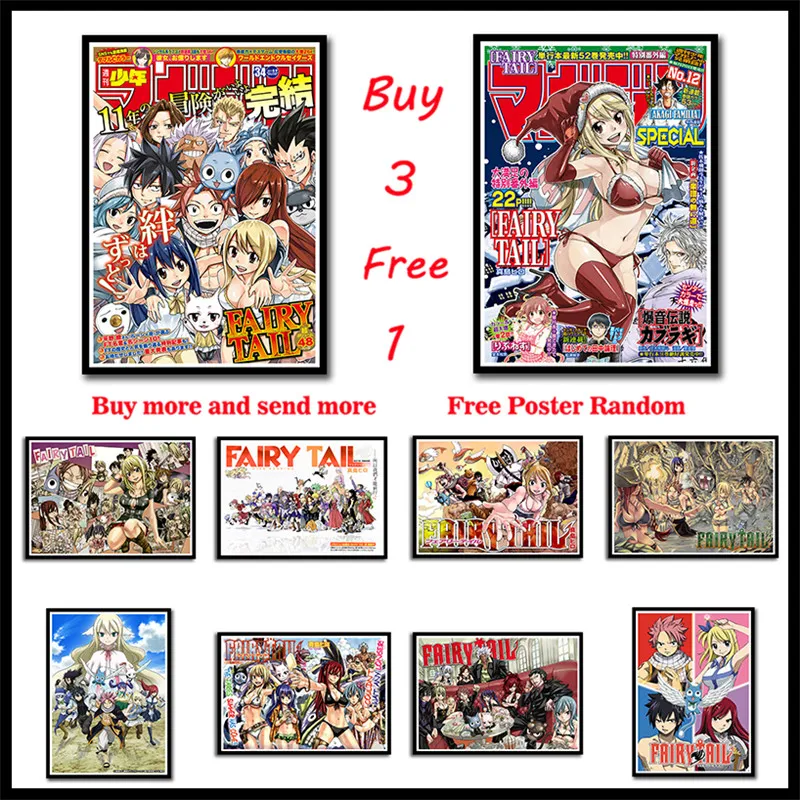 FAIRY TAIL Anime Coated Paper poster Home Decoration Livingroom Bedroom Frameless
FAIRY TAIL Anime Coated Paper poster Home Decoration Livingroom Bedroom Frameless